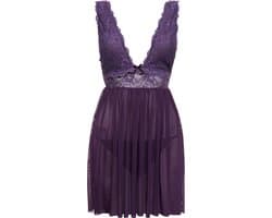 Christine le Duc - Babydoll en String - Lingerie Erotisch - Lieve - Paars