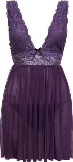 Christine le Duc - Babydoll en String - Lingerie Erotisch - Lieve - Paars — thumbnail 2