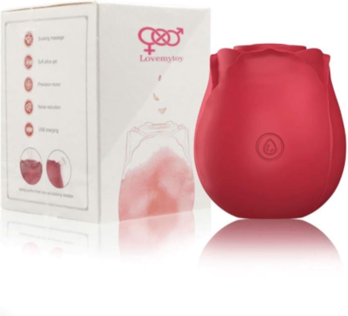 Lovemytoy® Roos Vibrator – Clitoris Zuiger met 10 Standen – Bloem Vibrator voor Vrouwen – Waterdicht & Oplaadbaar Sex Toy — afbeelding 1