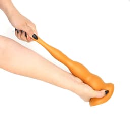 Gold Play - Soft Liquid Siliconen Anaal Dildo Blop - Goud M — thumbnail 5