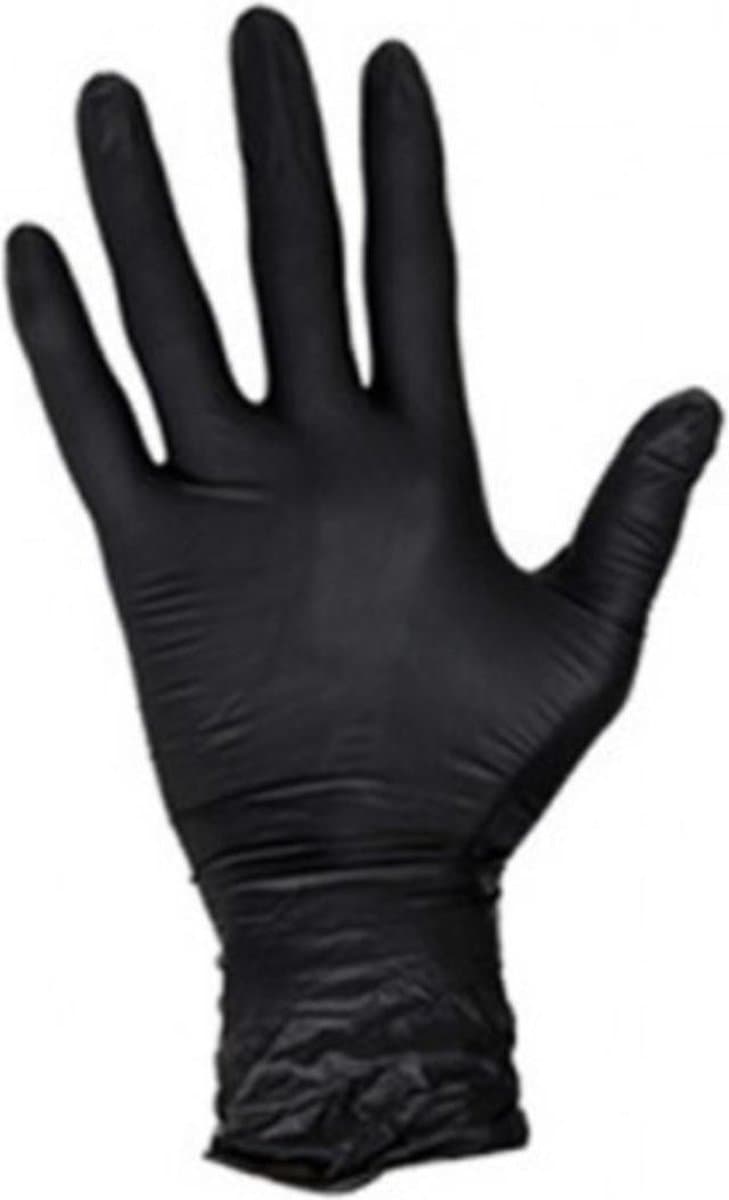 Nitril handsc. zwart pdrvrij XL - 100/ds — afbeelding 1