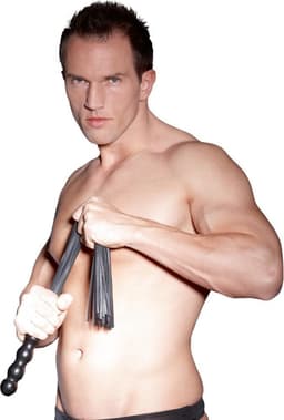 ZADO – 56 cm Lederen Flogger Zweep met Golvend Handvat voor Anaal of Vaginaal Insertie – Zwart — thumbnail 3
