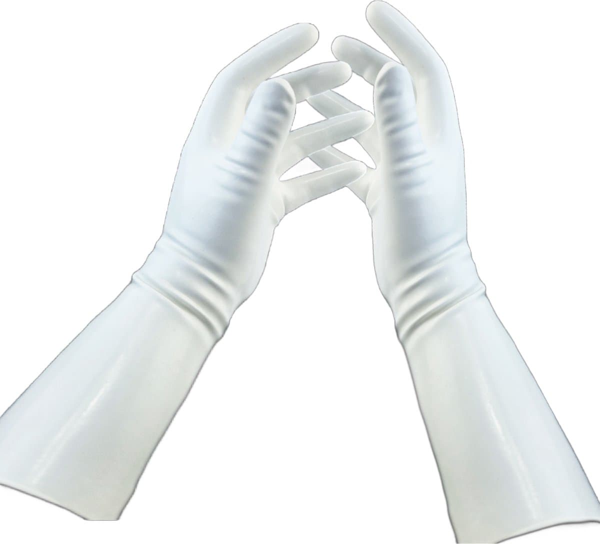 BamBella® - 100% LATEX Handschoenen kort BDSM SM sexy glans handschoen wit — afbeelding 1