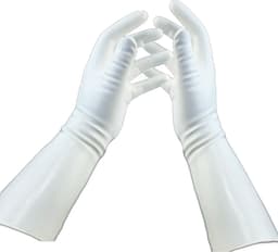 BamBella® - 100% LATEX Handschoenen kort BDSM SM sexy glans handschoen wit — thumbnail 1