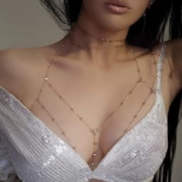 Daity 1 stuk Sexy Vrouwenketting - Meerlaagse Goud - Buikketting - Tailleketting - Kruis bikini bh-ketting - Summer Beach Strassteen Liederlijke Sieraden (Goud) — thumbnail 2