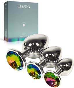 Metalen Buttplugs voor mannen en vrouwen - Buttplug Set 3-Delig - Anal & Butt Plug - Regenboog/ Multicolor — thumbnail 1