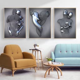 Set van 3 Romantische Abstracte Sculptuur Posters - Stijlvolle Wanddecoratie voor Stijlvol Interieur — thumbnail 7