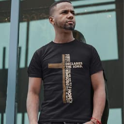 Heren T-Shirt met Christelijke Tekst en Kruis - Religieus Shirt voor Mannen — thumbnail 2