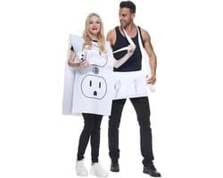 MK Stoer - Plug kostuum - Halloween cosplay - sexy - zwart - carnaval - geschikt voor stellen - unisex.