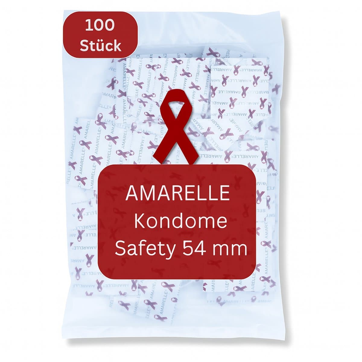 Amarelle Safety Red Ribbon condooms - maat 54 (100 condooms) — afbeelding 1