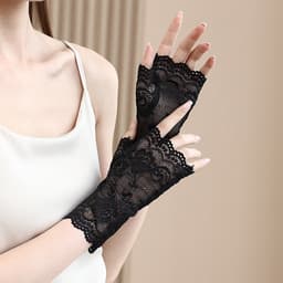 3 paar kanten halfvinger satijnen handschoenen feestaccessoires voor dames bruiloft opera — thumbnail 4