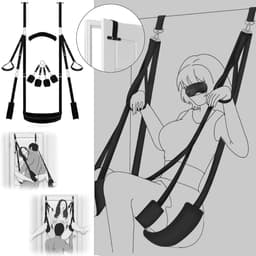 Aura® Sex Schommel - Sex Swing Extra Stevig – Seksschommel – Seksspeeltjes voor Koppel – Seks Schommel BDSM – Erotiek Toys - Vastbinden Vrouwen - Porno Schommel - Neuken - Sex Sling – Love Swing – Discreet Verpakt - Zwart - 32cm x 25cm x 11cm — thumbnail 4