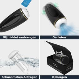 Masturbator voor Man - Nappex™ Branco Automatische Blowjob Simulator [Discreet Verzonden] - 16 Stille Zuig- en Vibratiestanden - Uitneembare Binnenhoes - Pocket Pussy Electrisch - Sex Toys voor Mannen en Koppels - Kunstvagina - Seksspeeltjes - Zwart — thumbnail 9