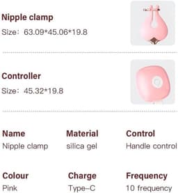 Oneay Roze vibrerende tepelklemmen voor vrouwen, meerdere vibratiestanden, vibrerende tepelklemmen, clitorisstimulator, seksspeeltje voor volwassen stellen, vrouwelijk genot. — thumbnail 4