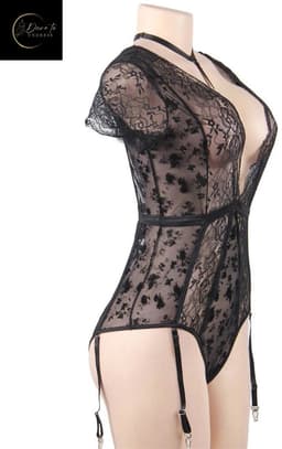 Sexy Lingerie Body – Sexy Lingerie Dames – Classy zwart & Kant – Erotische Lingerie – Bodysuit – Strapless Lingerie – Jarretelset – Lingerieset – Kinky – Erotische Body – Shapewear Corset – Strappy Harnas Details – Lingerie Top –XS/S, M, L, XL en XXL — thumbnail 13