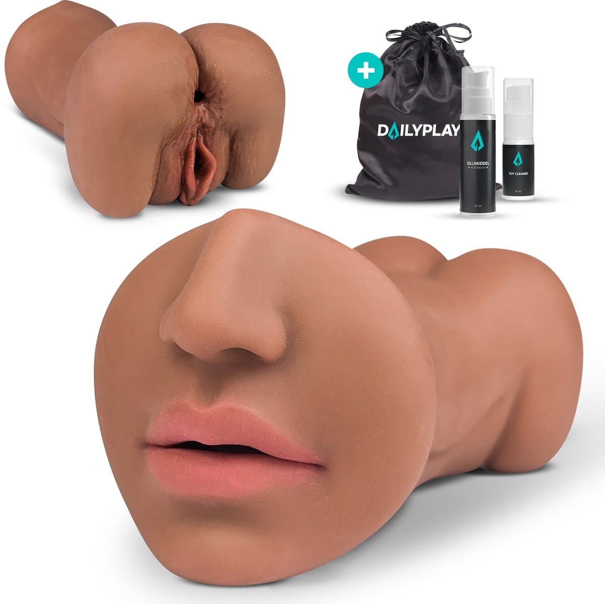 DailyPlay Pocket Pussy voor Man - 3 in 1 – Blowjob Masturbator met Billen en Kunst Vagina – Sex Toys Mannen en Koppels – Nep Kut — afbeelding 1