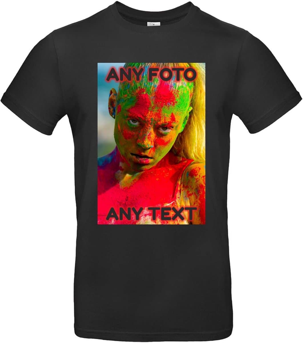 Persoonlijk T-shirt - Ontwerp zelf met foto en tekst - aan beide zijden gepersonaliseerd — afbeelding 1