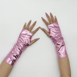 Lange Glanzende Netkousen Handschoenen voor Cosplay en Feest — thumbnail 2