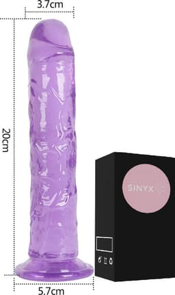 SINYX Dildo met Zuignap - 20 cm - Paarse Transparante Dildo - Dildo's - Sex Toys voor Vrouwen - Sex Toys voor Mannen - Dildo Mannen Anaal - Sextoys — thumbnail 2