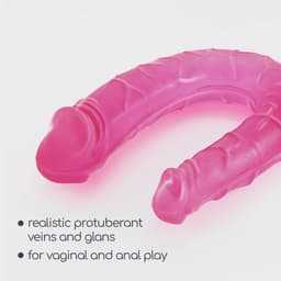 Deep Diver - Double Dildo with Anal Lubricant - 1.7 fl oz / 50 ml - Pink — thumbnail 1