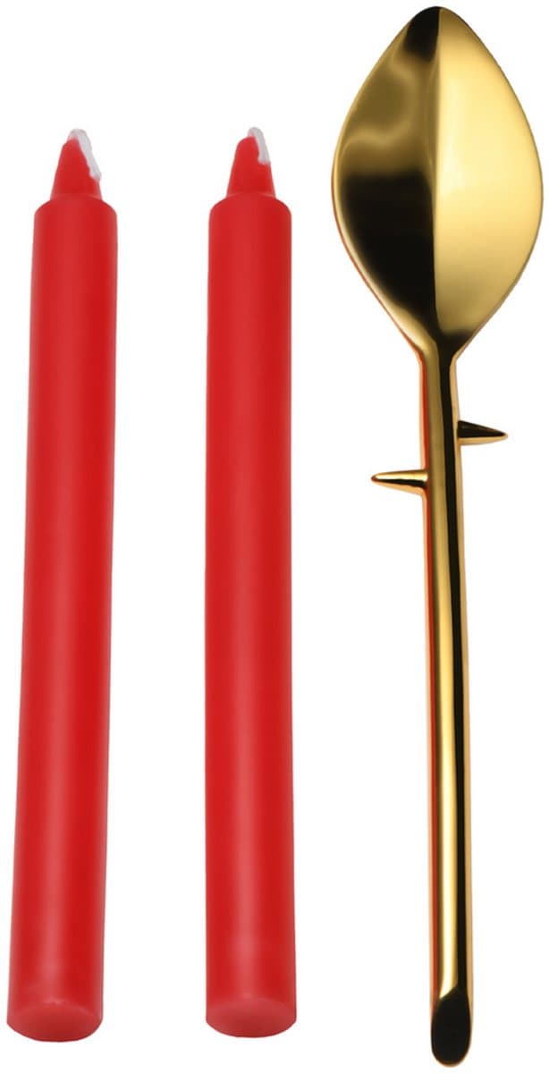 XR Brands Drip Sensation - Lepel en Drip Kaars Set - Rood — afbeelding 1