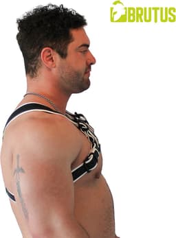 BRUTUS Vegan Puppy Harness Black-White L/XL — thumbnail 5