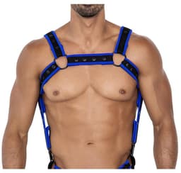 Cut4Men - Fetish Harnas - Tuigje - Neo - Blauw/Zwart — thumbnail 6