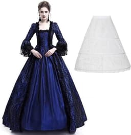 Victoriaanse Avondjurk met Petticoat voor Dames - Vintage Hofmaskerade en Gothic Lolita Stijl — thumbnail 1