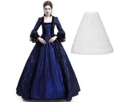 Victoriaanse Avondjurk met Petticoat voor Dames - Vintage Hofmaskerade en Gothic Lolita Stijl