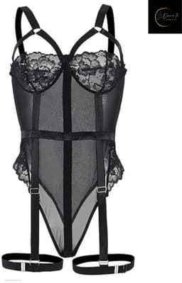 Plus Size – Sexy Lingerie Body – Luxe Lingerie – Classy – Kant – Erotische Lingerie – Bodysuit – Strapless – Jarretelset – Lingerieset – Kinky – Erotische Body – Shapewear Corset – Strappy Harnas – Top – Dare to Undress Maat S, M, L, XL, XXL, 3XL/4XL — thumbnail 6