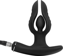 Rimba Electro Play - E-Stim Opblaasbare Anaal Plug - Bi-Polair - Zwart — thumbnail 9