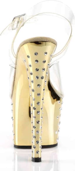 Pleaser - STARDUST-708 Sandaal met enkelband, Paaldans schoenen - Paaldans schoenen - 39 Shoes - Goudkleurig — thumbnail 3