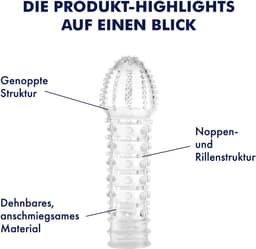 Penis sleeve 15 cm EIS | Sex speeltje voor mannen | Stretchy breedte met nop structuur | Cockring sleeve zonder verzachter | Penis ring knuffel — thumbnail 3