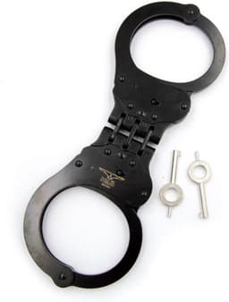 Mister B Cuffs - Scharnierende Politiehandboeien - Zwart — thumbnail 1