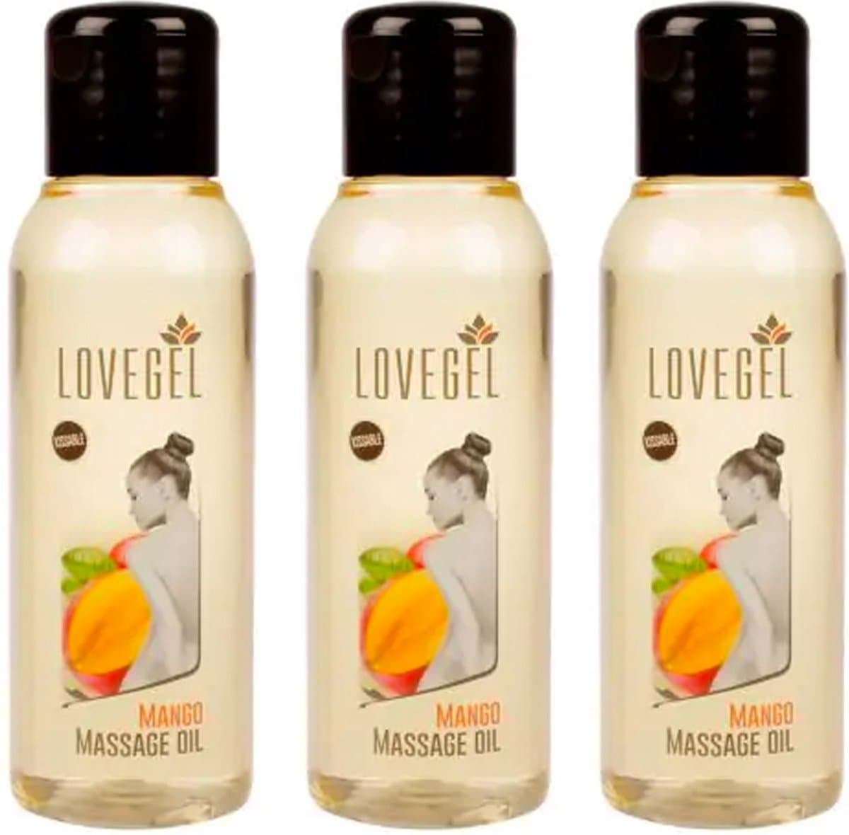 Lovegel - Erotisch massage olie - Mango - 100 ml - 3 Stuks — afbeelding 1