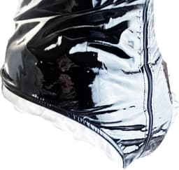 BamBella® Slip Onderbroek - Maat L/XL - Erotische Sexy BDSM Lingerie Dames - Zwart rits ondergoed Datex mix latex en stof wetlook open kruis — thumbnail 5