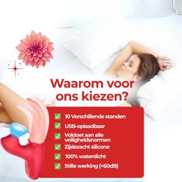 Tong Vibrator Met Satisfyer - Likkende Tong Vibrator - Bef Vibrator - Dildo Vibrator - Clitoris Stimulator - 10 Likstanden & 10 Zuigstanden - Siliconen - Incl. E-book — thumbnail 8