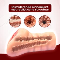 Fleshy Kunstvagina & Anus Masturbator – Realistisch Design – Pocket Pussy voor Mannen – Sex Toy met Levensecht Gevoel — thumbnail 3