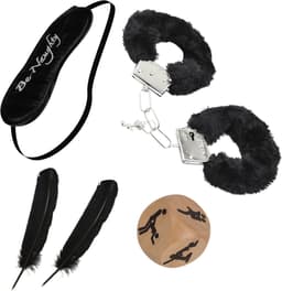 BDSM bondage Set - SM Handboeien - Doe Dobbelsteen - Zweep / Veer / Zweepje - Bondageset - Erotische Blinddoek - Oogmasker - Sex Toys - Seksspeeltjes Voor Koppels - Handcuffs - Bondage Sex Seks - Zwart — thumbnail 8