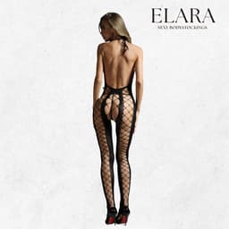 Elara - Oriana - Bodystocking Erotische Lingerie met Open Kruis - Catsuit - S t/m XL - Sexy Dames Lingerie — thumbnail 4