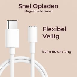 Magnetische Oplaadkabel - USB-C naar Magnetische oplader - 6mm - Vibrator Oplader (Niet geschikt voor Satisfyer) - 80cm - Wit — thumbnail 3