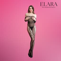 Elara - Esmeralda - Bodystocking Erotische Lingerie met Open Kruis - Catsuit - S t/m XL - Sexy Dames Lingerie - Bodysuit — thumbnail 5