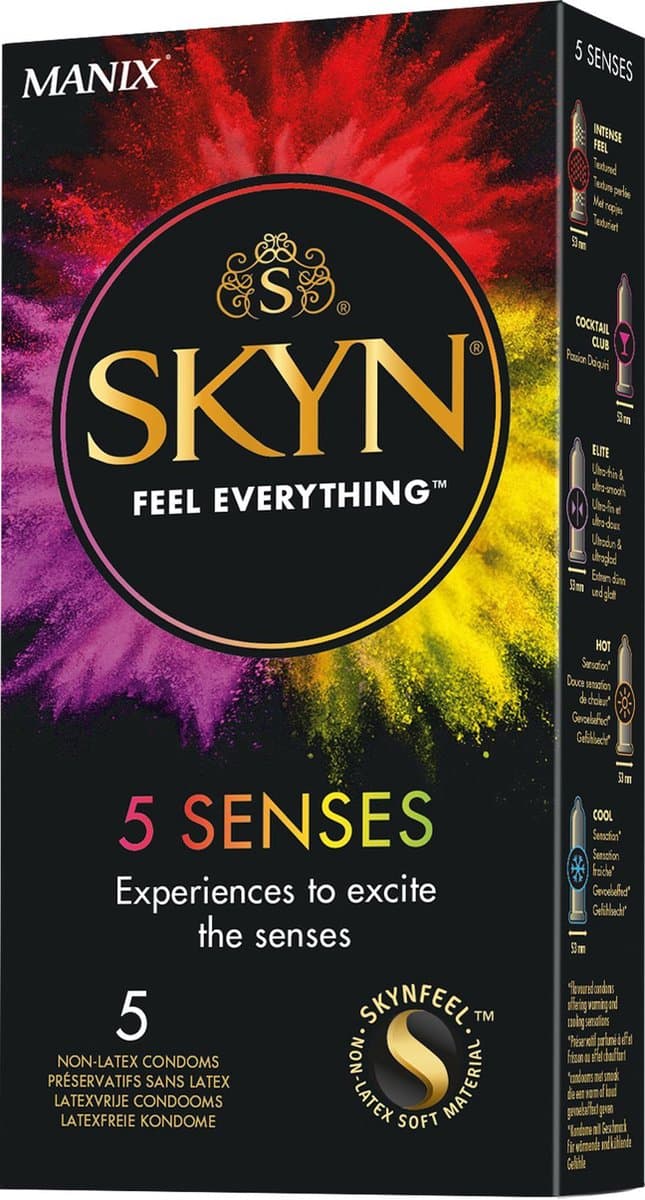 Skyn 5 Senses Latexvrije condooms 5 stuks — afbeelding 1