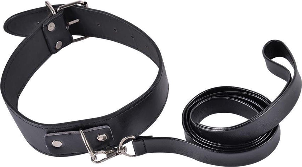 Power Escorts Fetish Power Kinky Collar - BDSM Halsband - Verstelbaar - Zwart - BR94 — afbeelding 1
