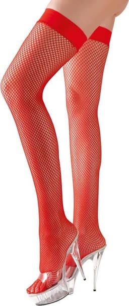 Cottelli Collection – Sexy Kousen met Visnet Motief voor Vurige Passie – Maat XL - Rood — thumbnail 10