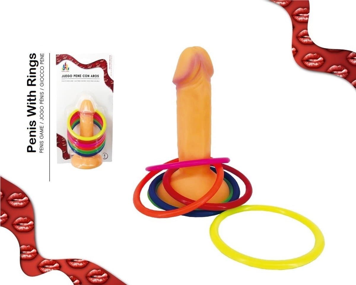 Power Escorts - Penis Game - Penis met Hoepels - incl 6 hoepels — afbeelding 1