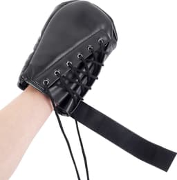 Banoch - Perrito Mittones - dog paws mittens bondage - PU Leer - geel voetje - puppy play — thumbnail 9