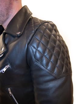 Mister b leren motor jack met rug vulling - zwart - XS — thumbnail 3