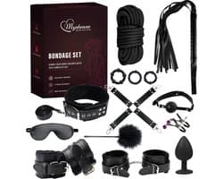 Mystease BDSM Extreme voor Mannen en Vrouwen - Bondage Set 17 Delig - Seksspeeltjes met Buttplugs & Handboeien - Mystease Sex Toys Koppels