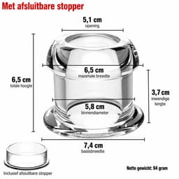 Grote holle anale plug met stopper - Buttplug - Transparant - Dilator - Kont - Vagina - Verschillende maten — thumbnail 3